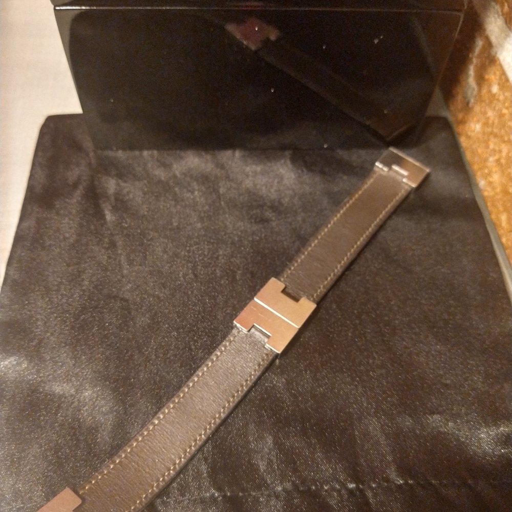Vintage Hermes reversible leather slide bracelet - Picture 8 of 10